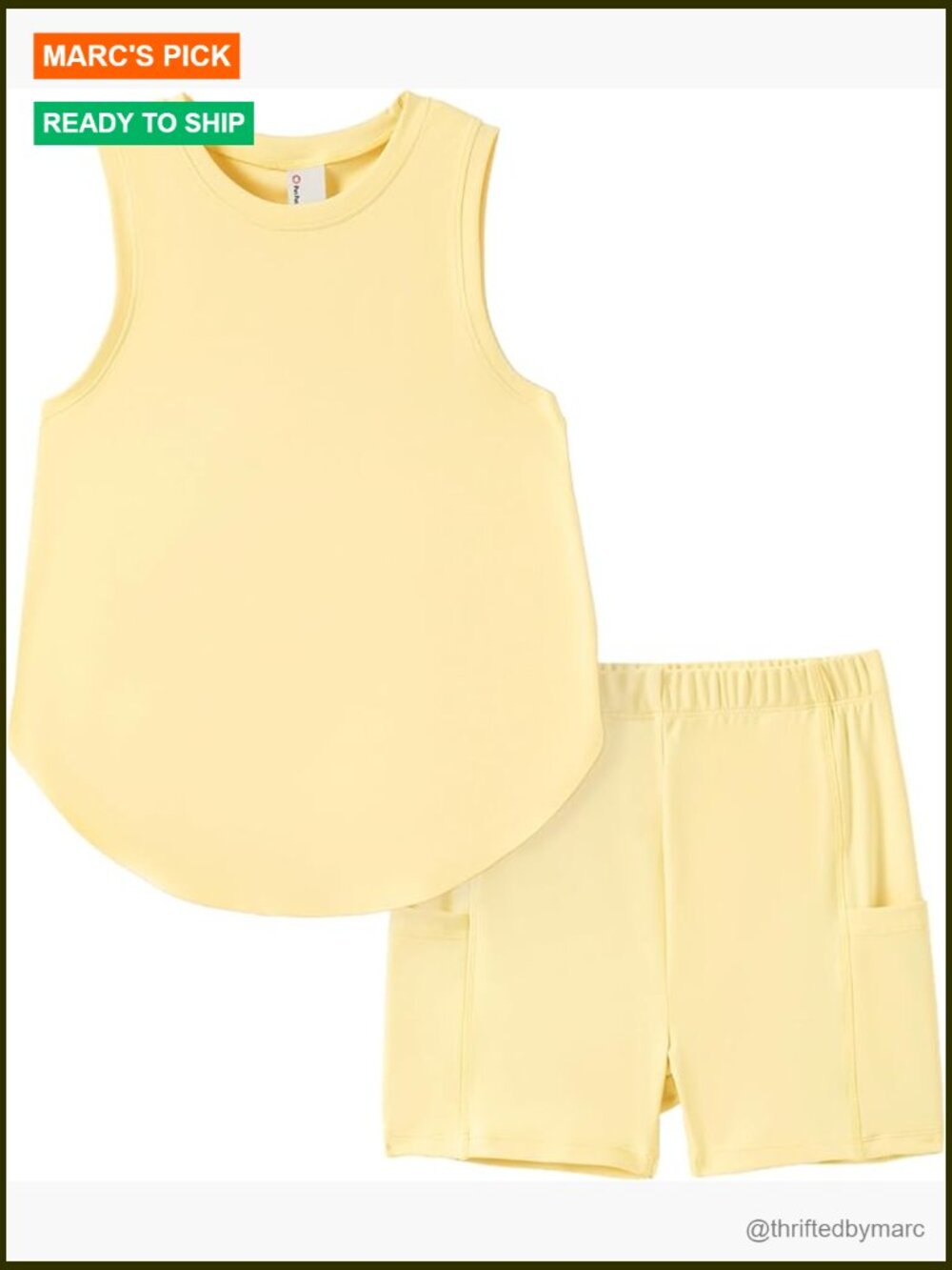 Girls Athletic Set 2-Piece Tank Top and Biker Shorts Workout Outfit Size 7-8